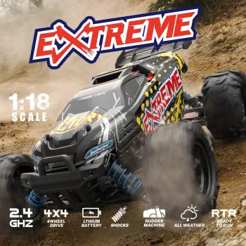 Preview: RC Elektro Buggy 1:18 mit 2,4Ghz, 40 km/h, Allradantrieb, LiIon, Extreme 302E